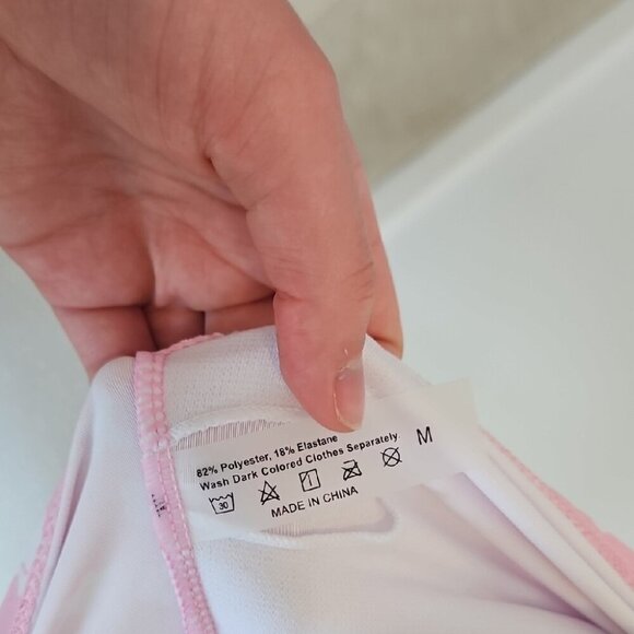 Pink Floral Bandeau Tie Bikini Top - Picture 2 of 4